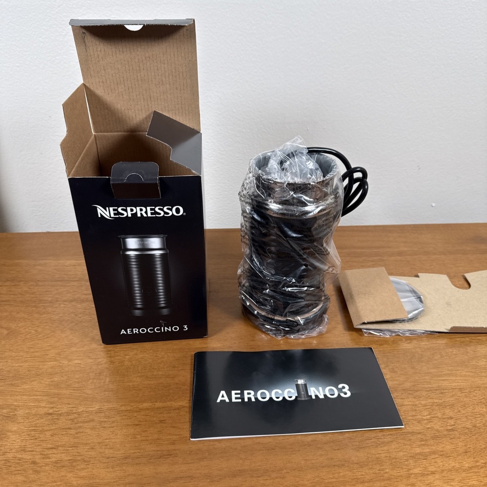 Nespresso Aeroccino 3 Milk Frother - Black/Steel